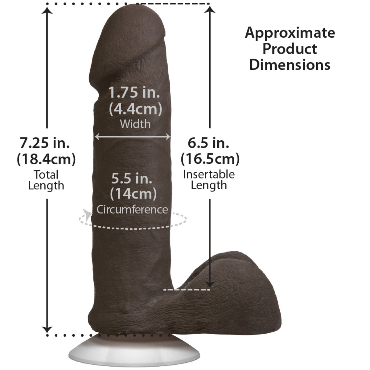 Фаллоимитатор реалистик на присоске 6” - Черный Realistic Cock Vac-U-Lock