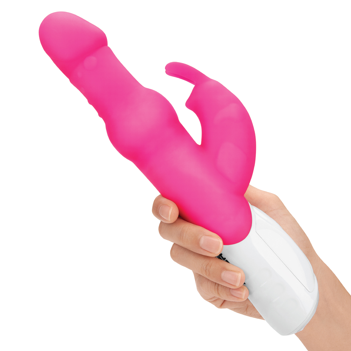 Rabbit Essentials Яркий вибратор с вращающимися бусинами PLEASURE PEARLS RABBIT розовый