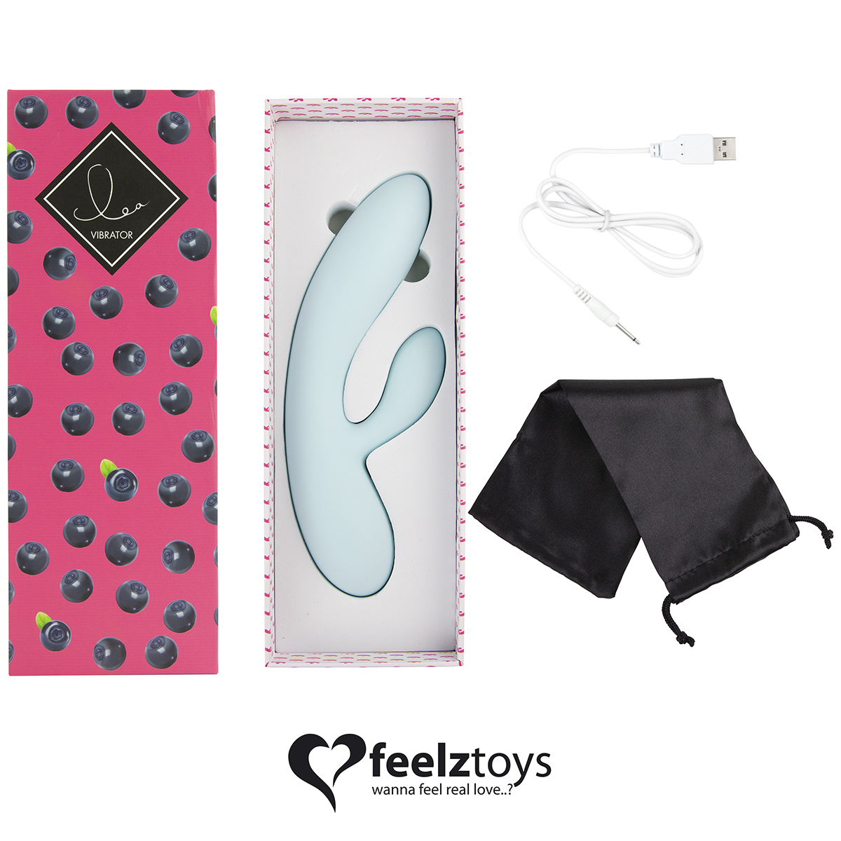 FeelzToys Вибромассажер с двумя независимыми моторами Lea Rabbit Vibrator Blueberry