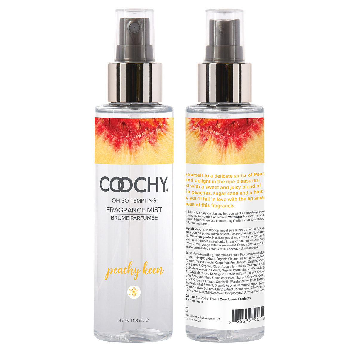 Coochy Срок до 01.09.2026 Уходовый спрей для тела с ароматом персика COOCHY Peachy Keen 118 мл