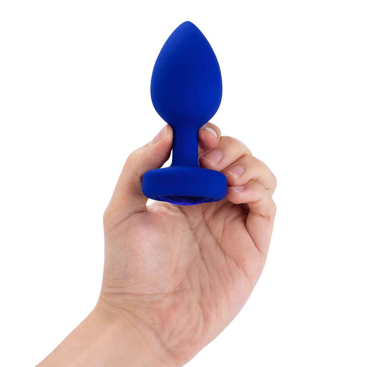 b-Vibe Вибрирующая втулка Vibrating Jewel Plug L/XL цвета синий сапфир