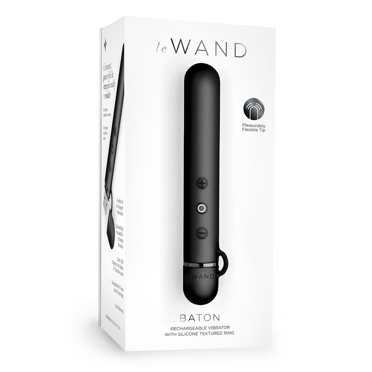le WAND Силиконовый мини-вибратор класса люкс le WAND Baton темный хром