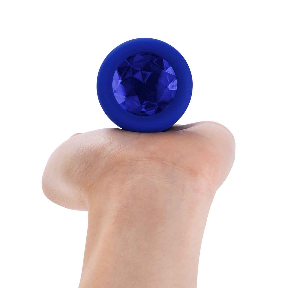 b-Vibe Вибрирующая втулка Vibrating Jewel Plug L/XL цвета синий сапфир