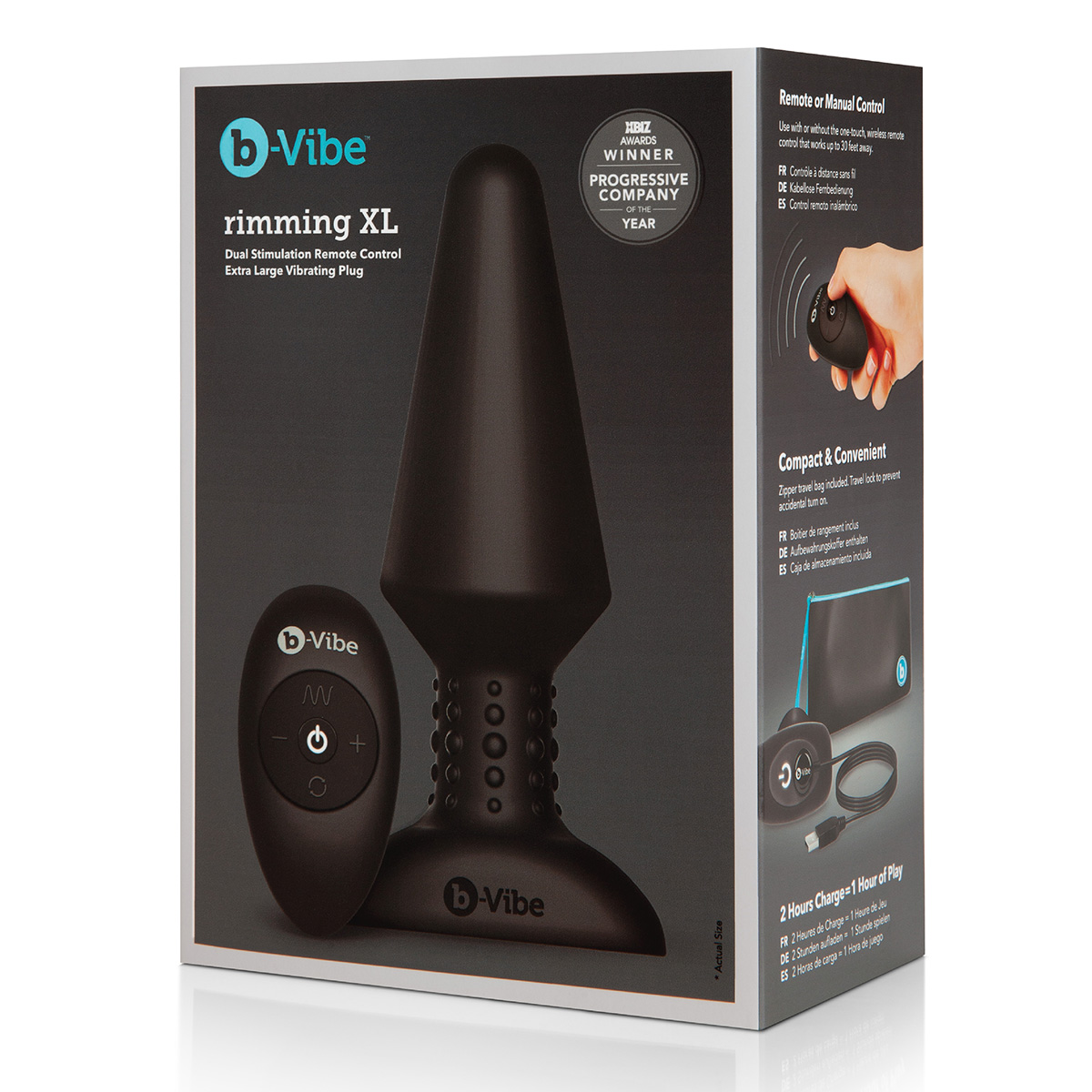 b-Vibe Большая вибрирующая премиум пробка Rimming Plug XL