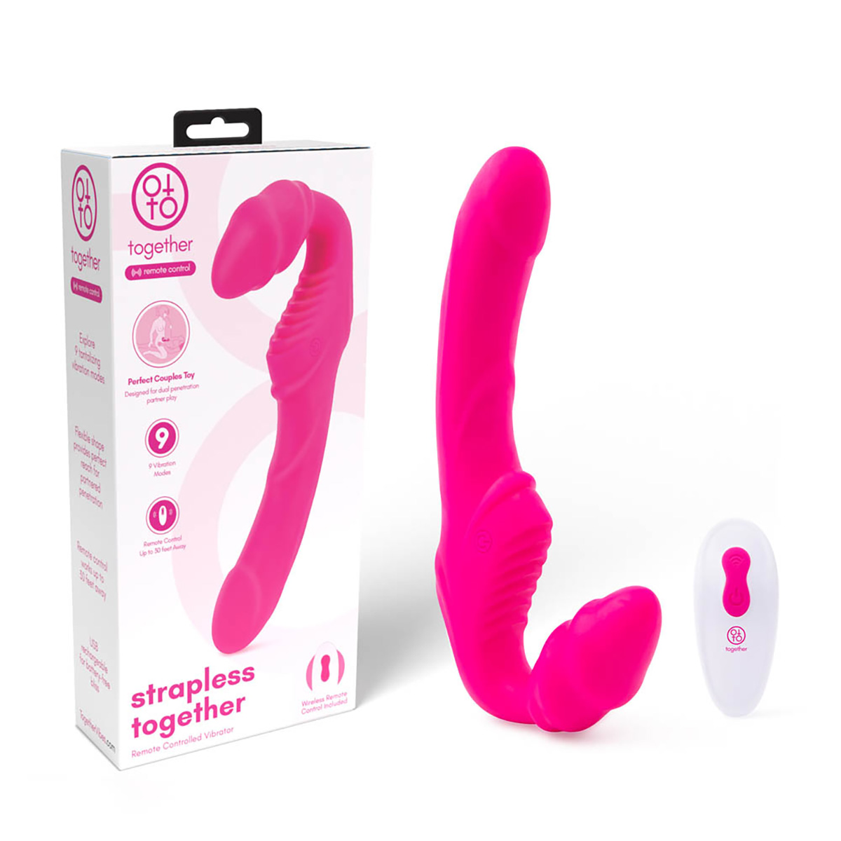 Together Toy Безремневой страпон на радиоуправлении Strapless Together