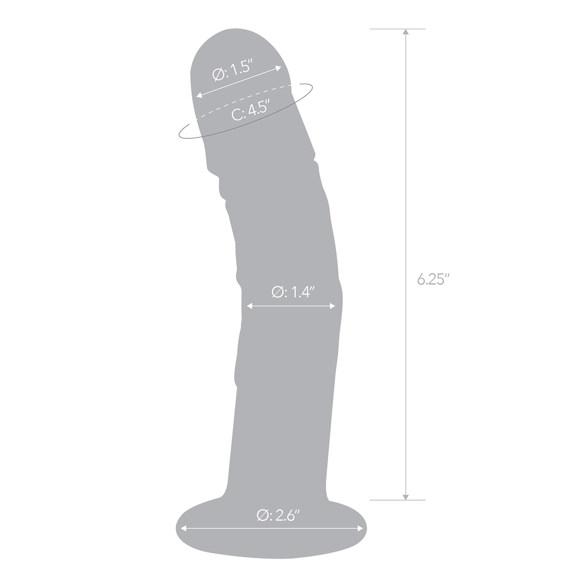 Glas Реалистичный по форме фаллоимитатор из стекла 7" Curved Realistic Glass Dildo With Veins