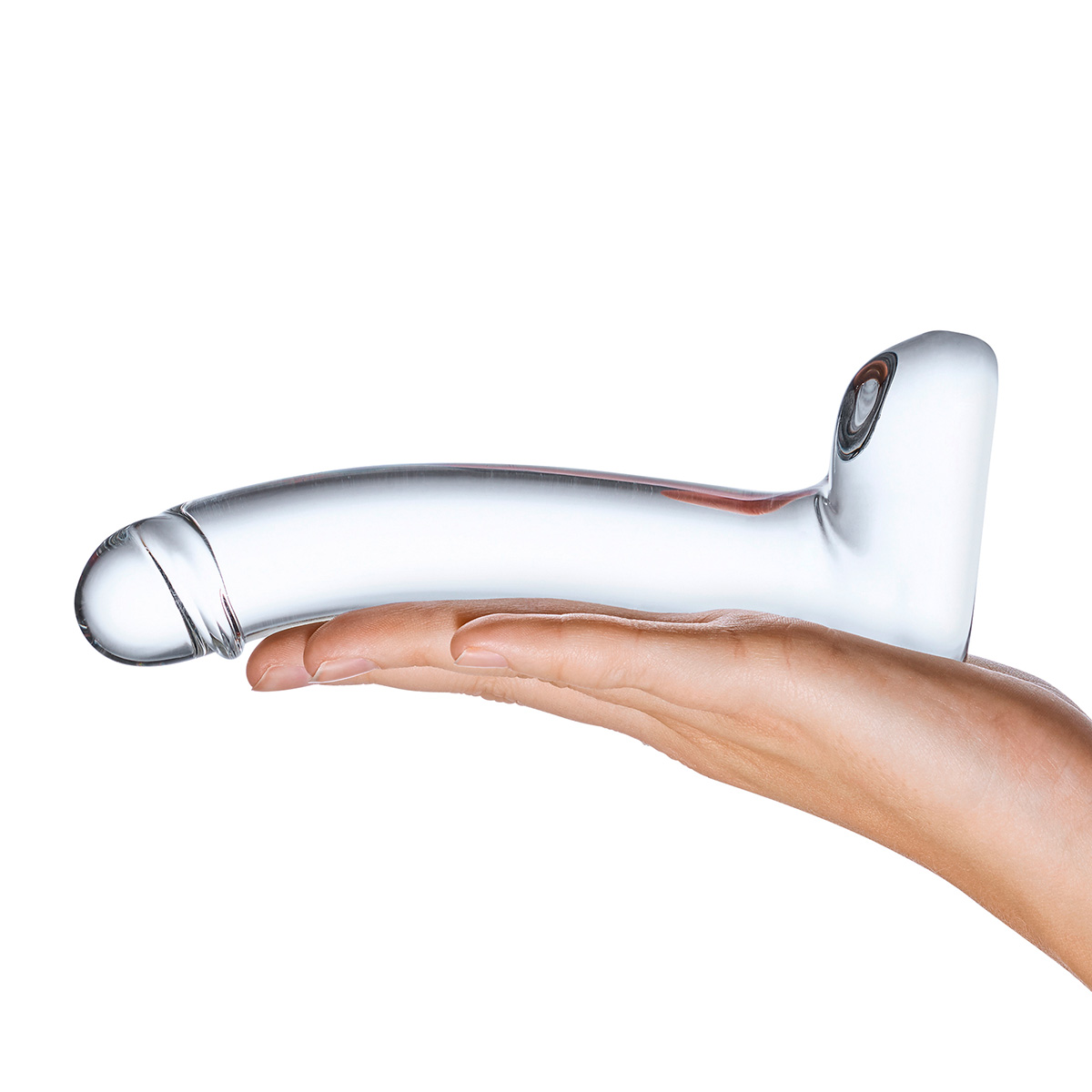 Glas Реалистичной формы дилдо с мошонкой CURVED G-SPOT