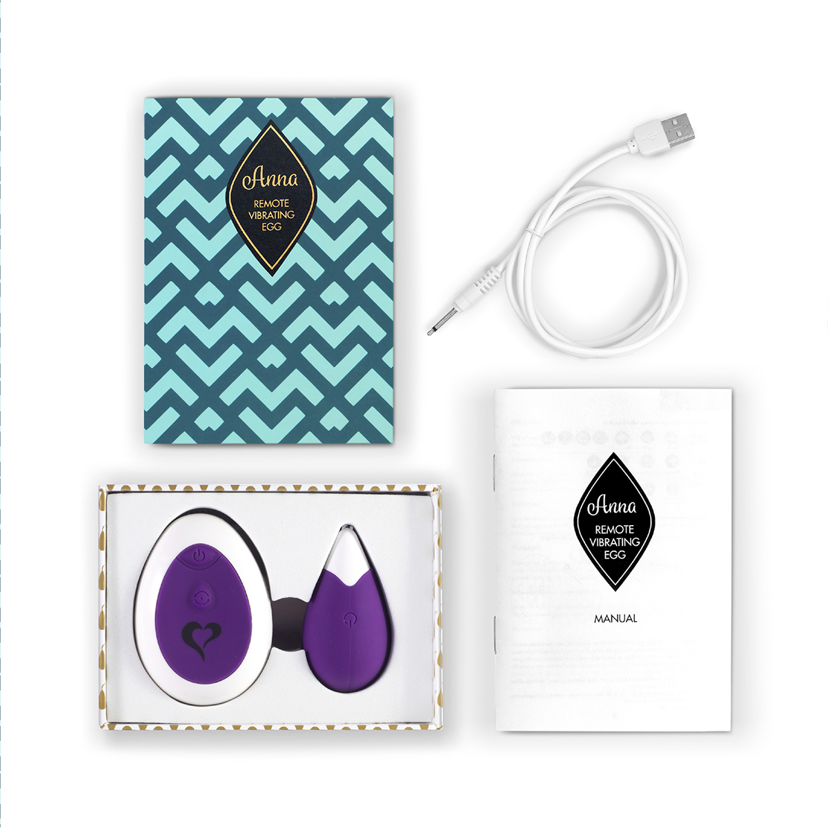 FeelzToys Вибромассажер в форме капли на радиоуправлении Anna Vibrating Egg фиолетовый