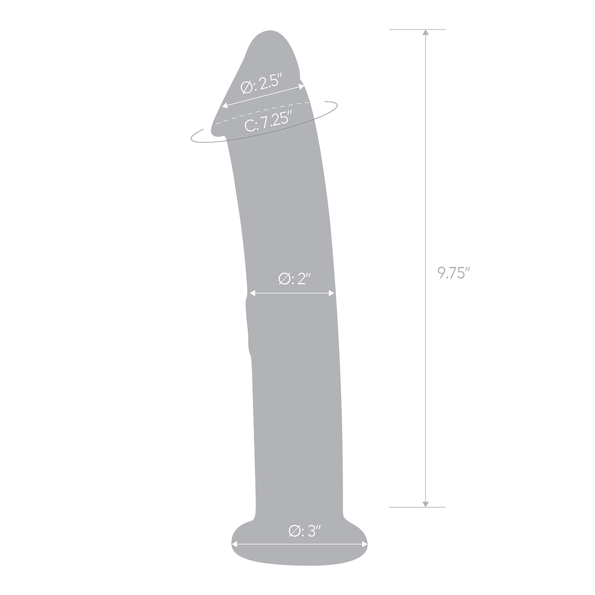 Glas Рельефный большой стимулятор из стекла 12 in Glass Dildo With Veins & Flat Base
