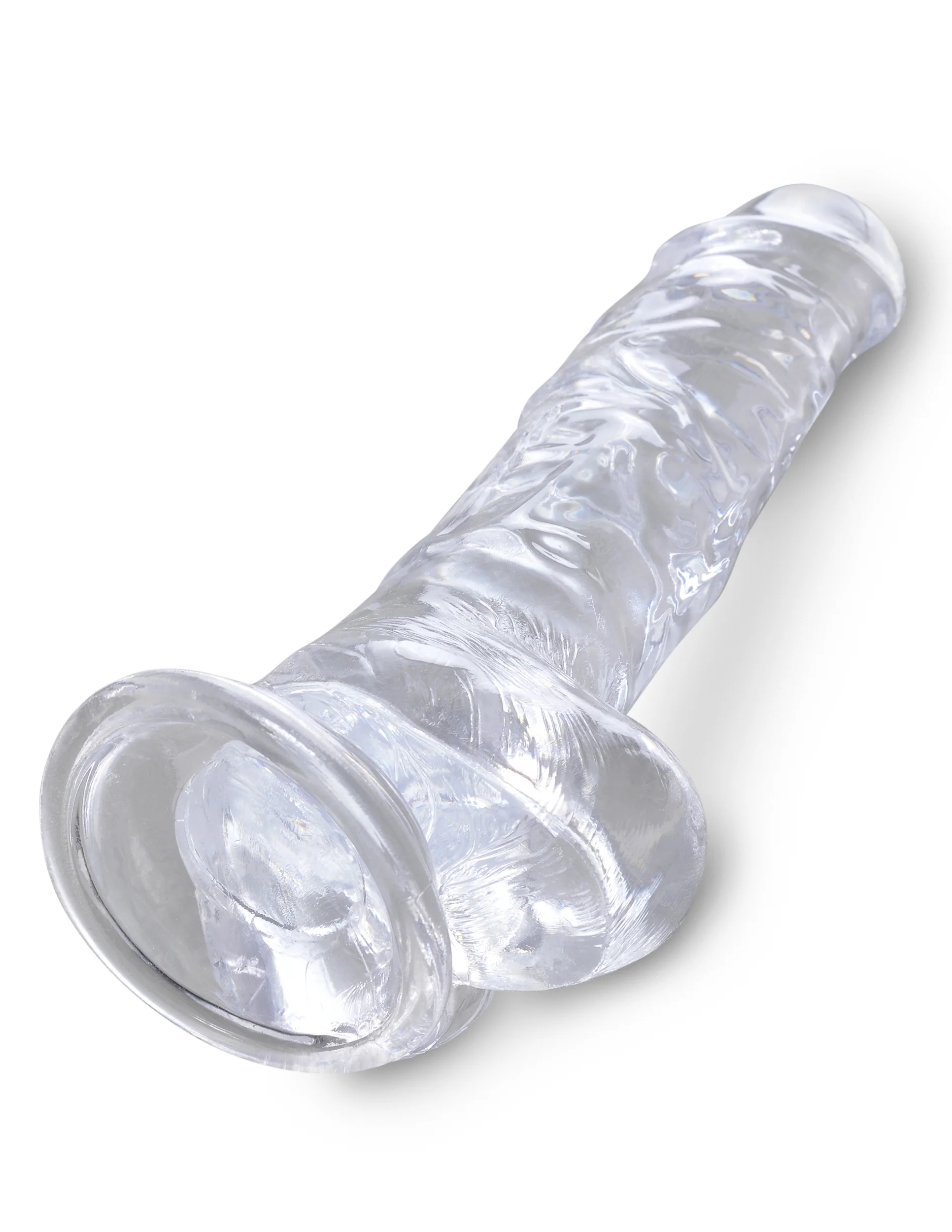 Прозрачный фаллоимитатор с мошонкой King Cock Clear 8