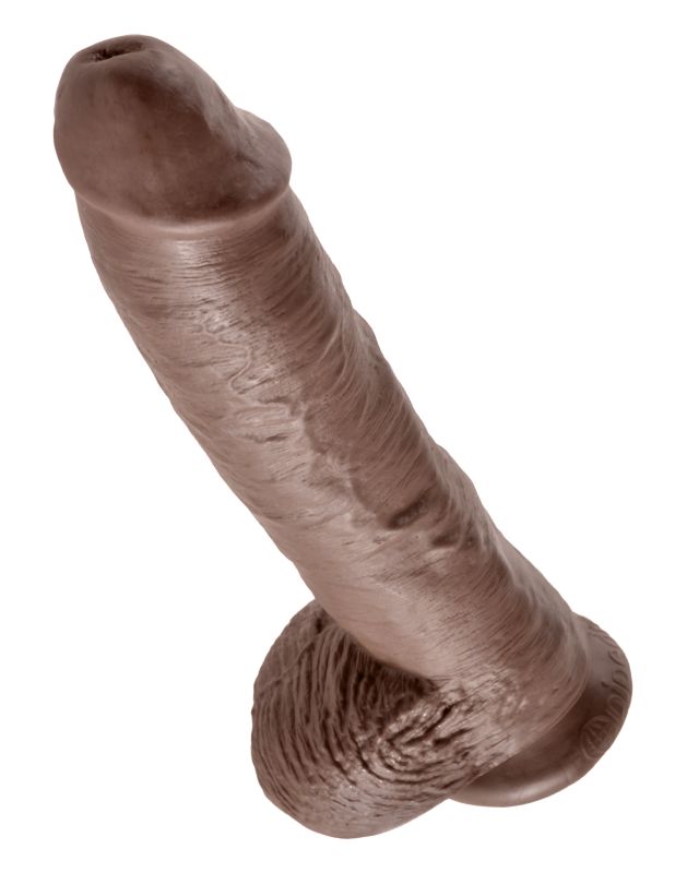 Фаллоимитатор-гигант коричневый King Cock 10 Cock with Balls