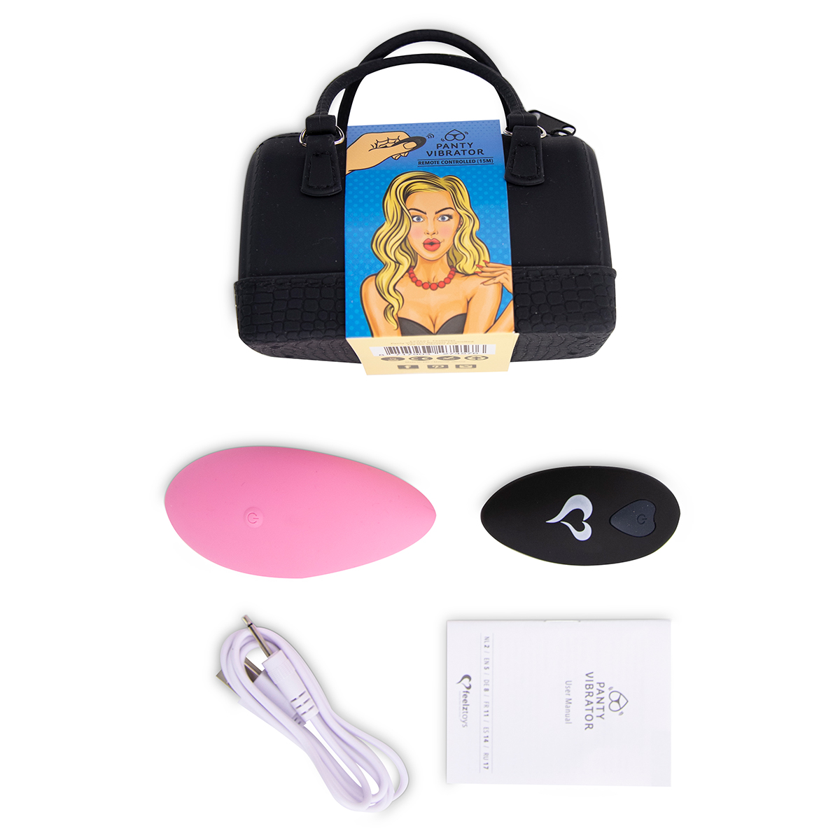 FeelzToys Массажер в трусики с пультом дистанционного управления Panty Vibe Remote Controlled розовый