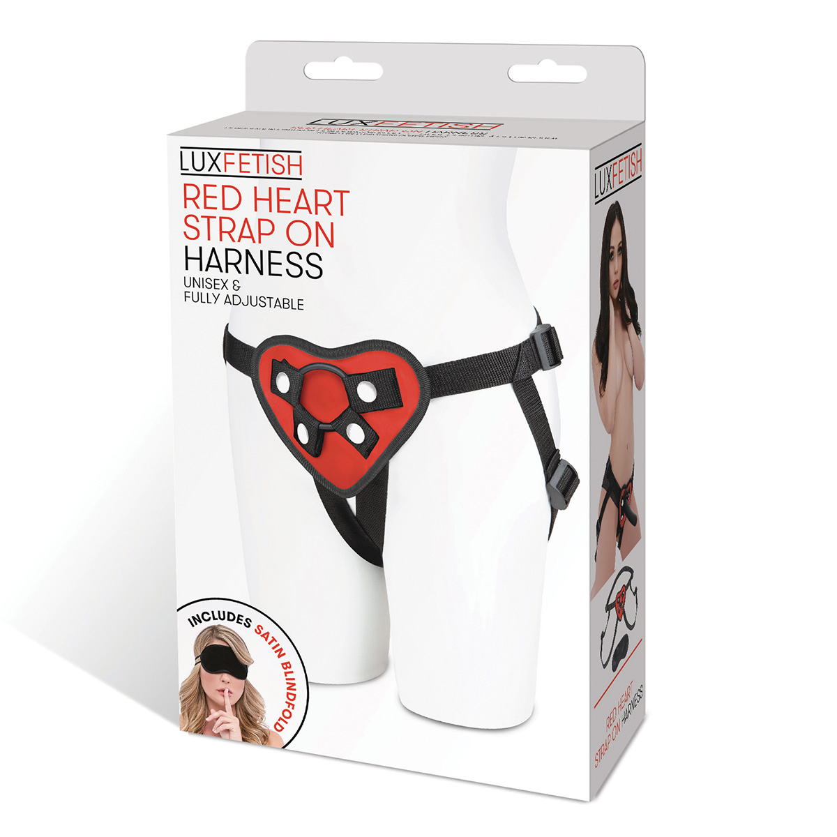 Lux Fetish Красные трусы-джоки для страпона Red Heart Strap-on Harness