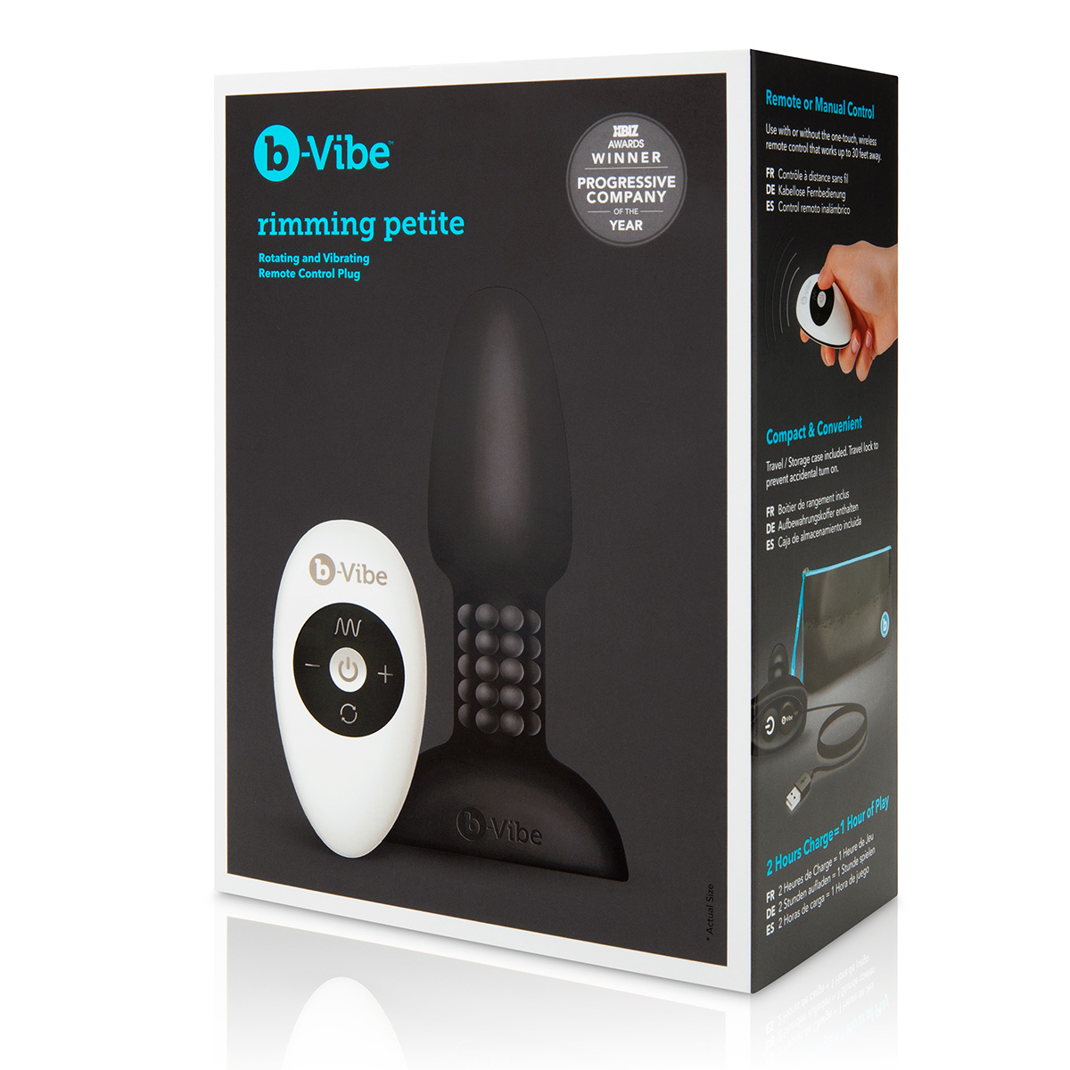 b-Vibe Анальная премиум-пробка с римминг эффектом Rimming Petite черная