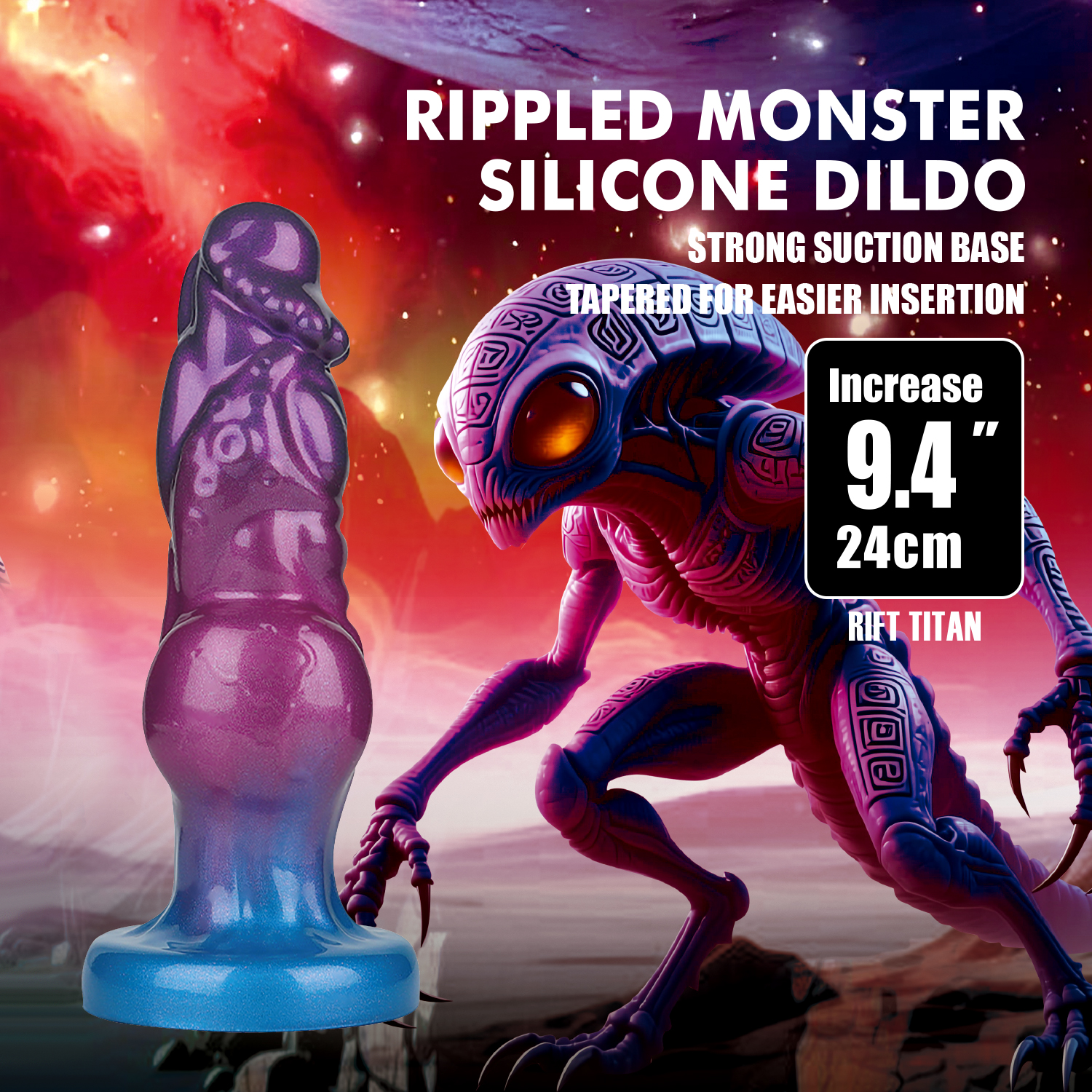Rift Titan, фаллоимитатор, увеличивающийся в размере, серии Power Monsters, 24 см