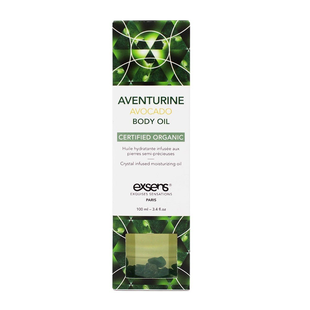 Органическое массажное масло с камнями AVENTURINE AVOCADO
