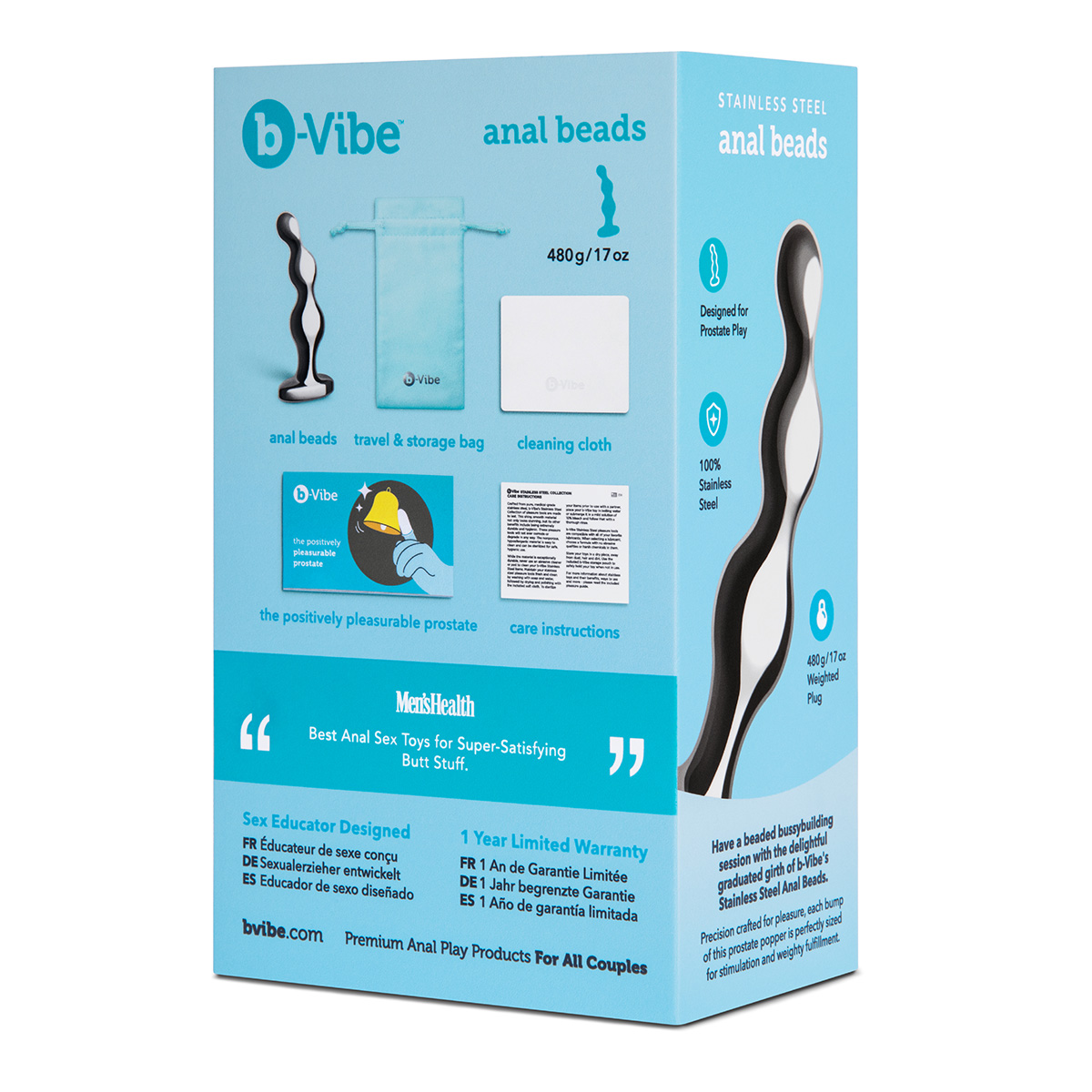 b-Vibe Анальный стальной фаллоимитатор для простаты STAINLESS STEEL ANAL BEADS