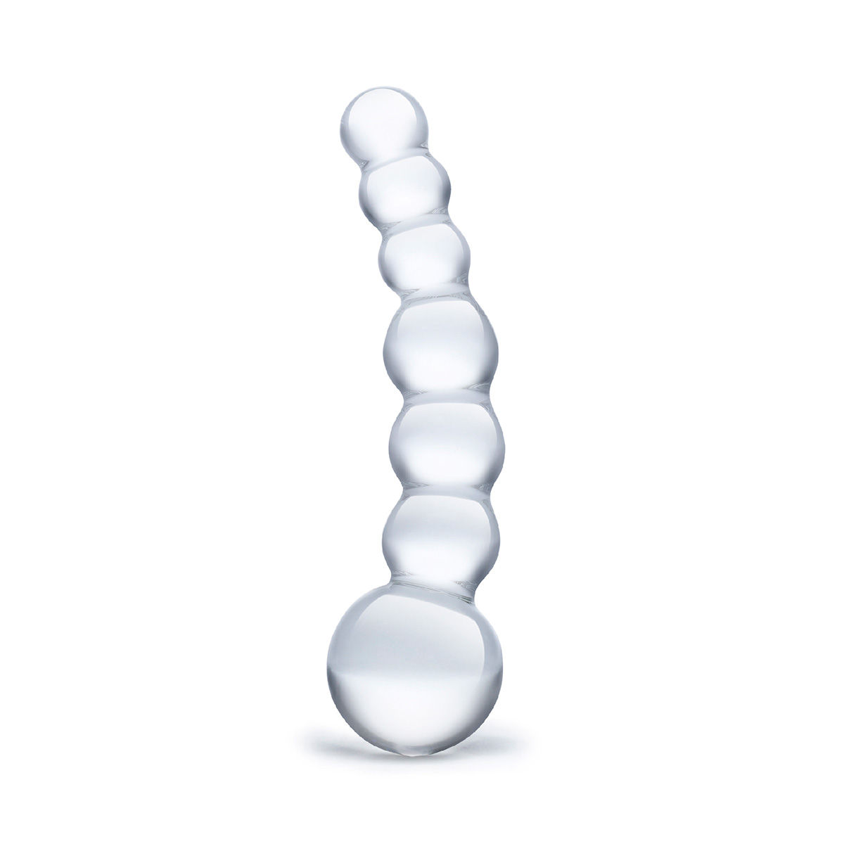 Glas Изогнутный прозрачный фаллос Beaded Dildo