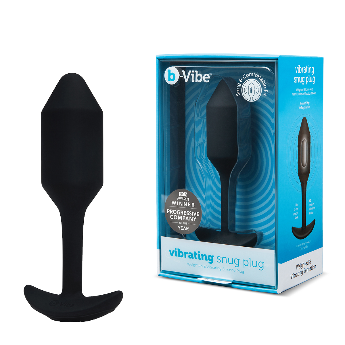 b-Vibe Профессиональная пробка для ношения с вибрацией черная B-Vibe Vibrating Snug Plug 2
