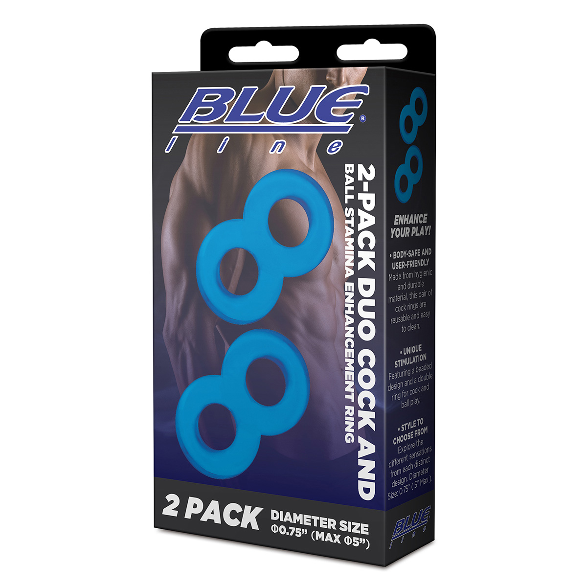 BlueLine Пара колец 8-образной формы Duo Cock And Ball Stamina Enhancement Ring