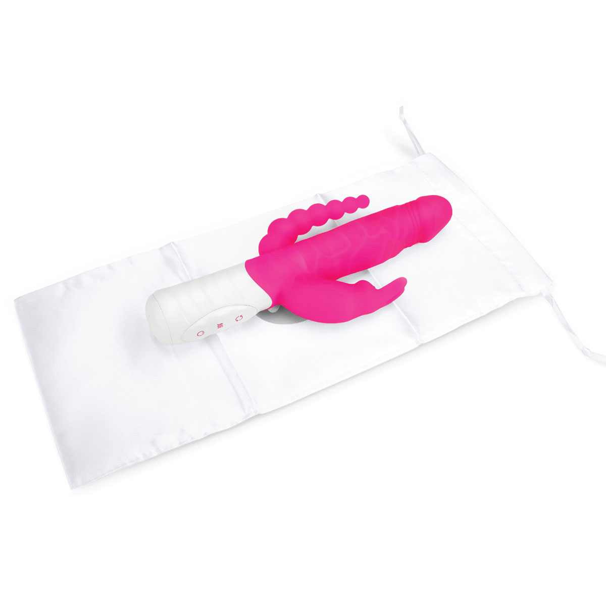 Rabbit Essentials Тонкий кролик-реалистик с двойным проникновением SLIM DOUBLE PENETRATION розовый