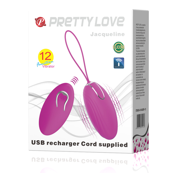 Виброяйцо с нежными волнистыми ребрышками PrettyLove Jacqueline на пульте ДУ
