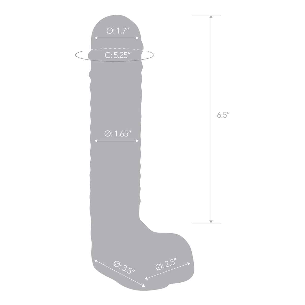 Glas Фаллоимитатор прозрачный с мошонкой 8in REALISTIC RIBBED GLASS DILDO