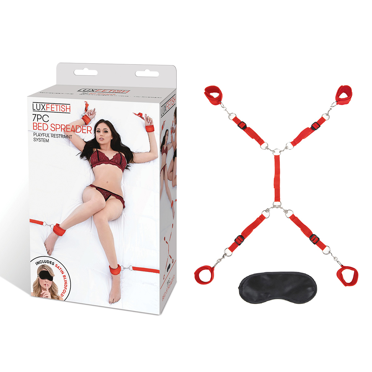 Lux Fetish Фиксатор позиций для рук и ног красный Classic Bedspreader