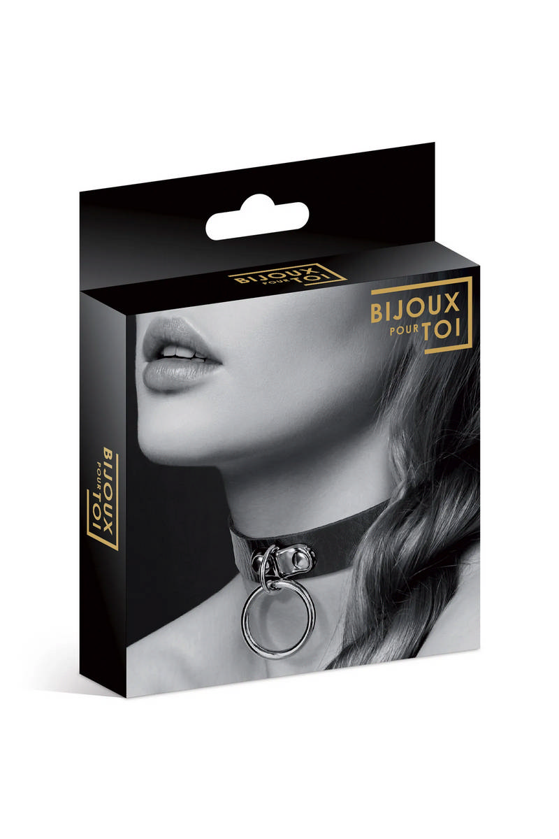 Чокер с кольцом черный COLLIER FETISH NOIR