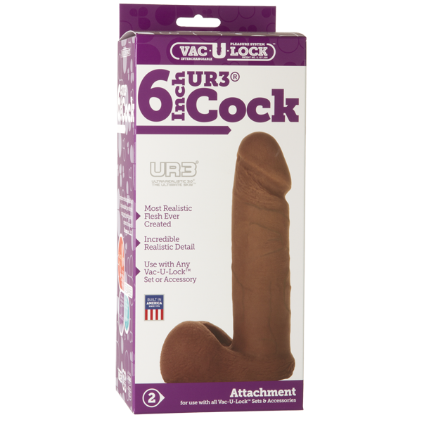 Насадка реалистик 6 мулат для Харнесс, UR3 Vac-U-Lock™ - 6 ULTRASKYN™ Cock - Caram