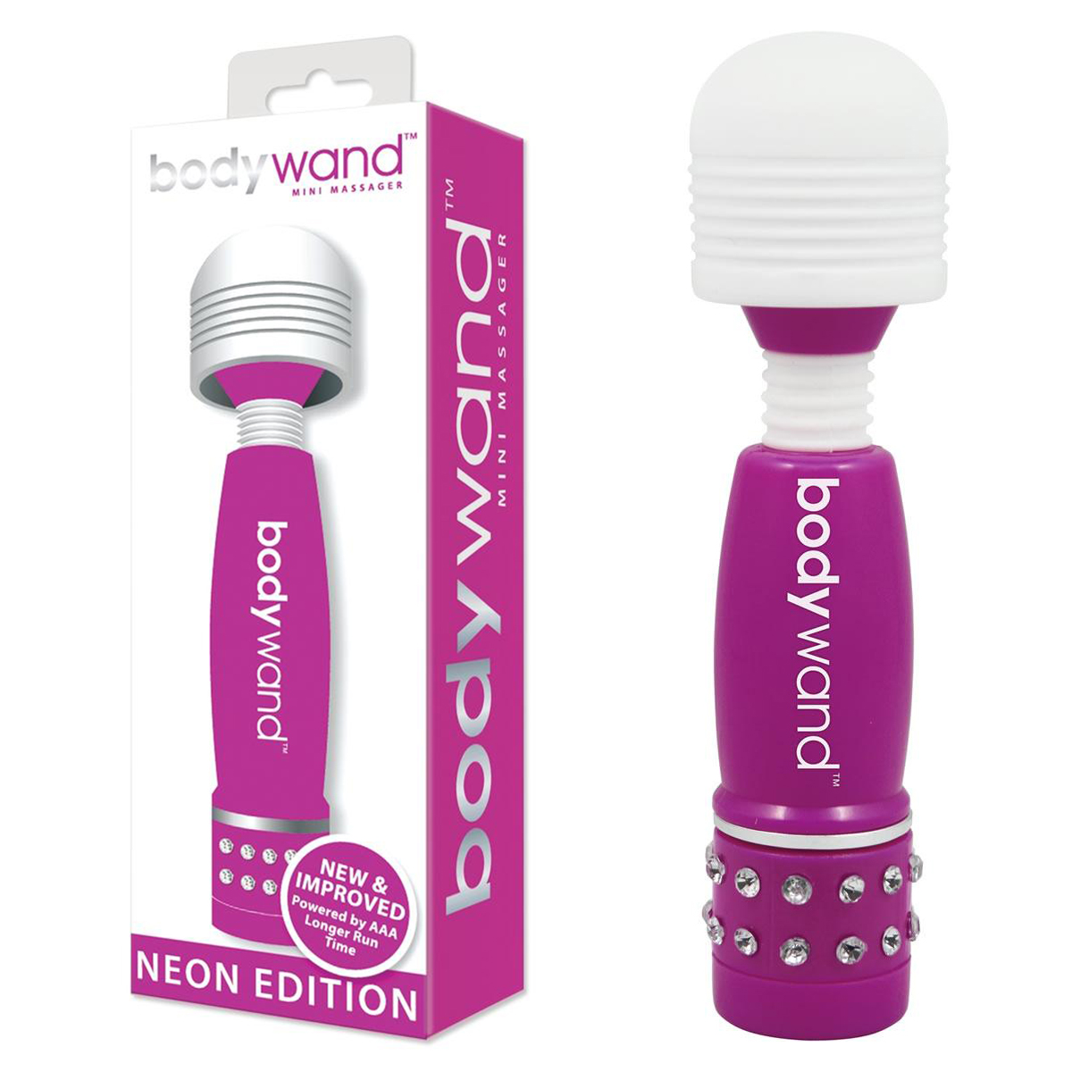 BodyWand Фиолетовый мини-ванд с кристаллами Neon Edition
