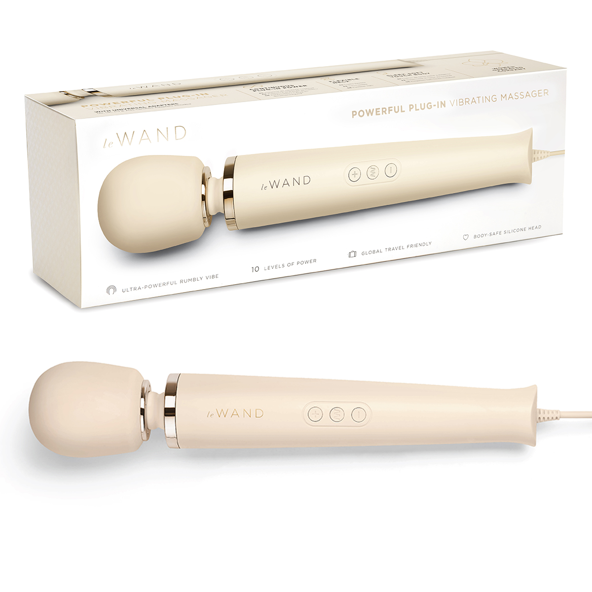 le WAND Кремовый проводной вибромассажер le WAND Cream с 10-ю скоростями