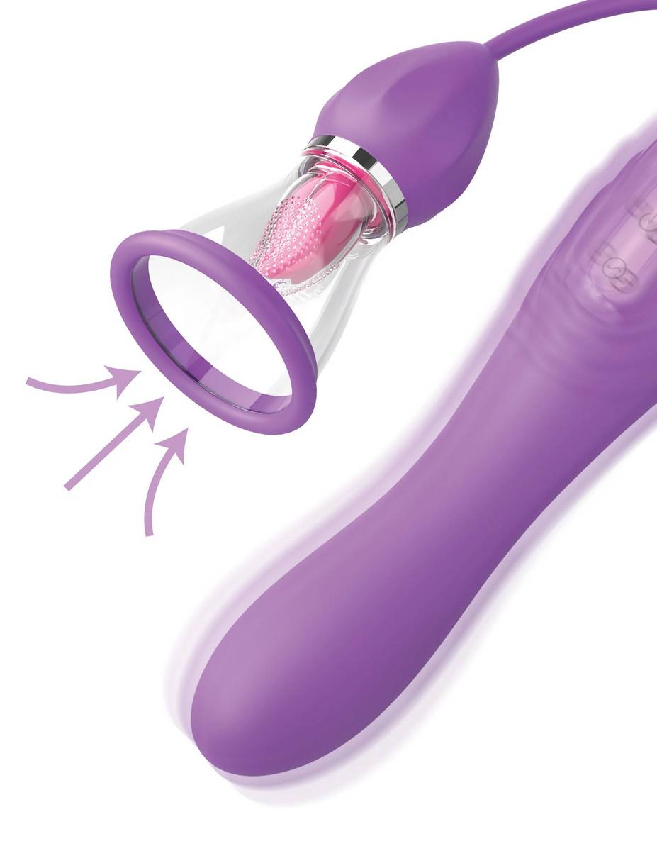 Вибростимулятор с помпой и имитатором языка Her Ultimate Pleasure Max