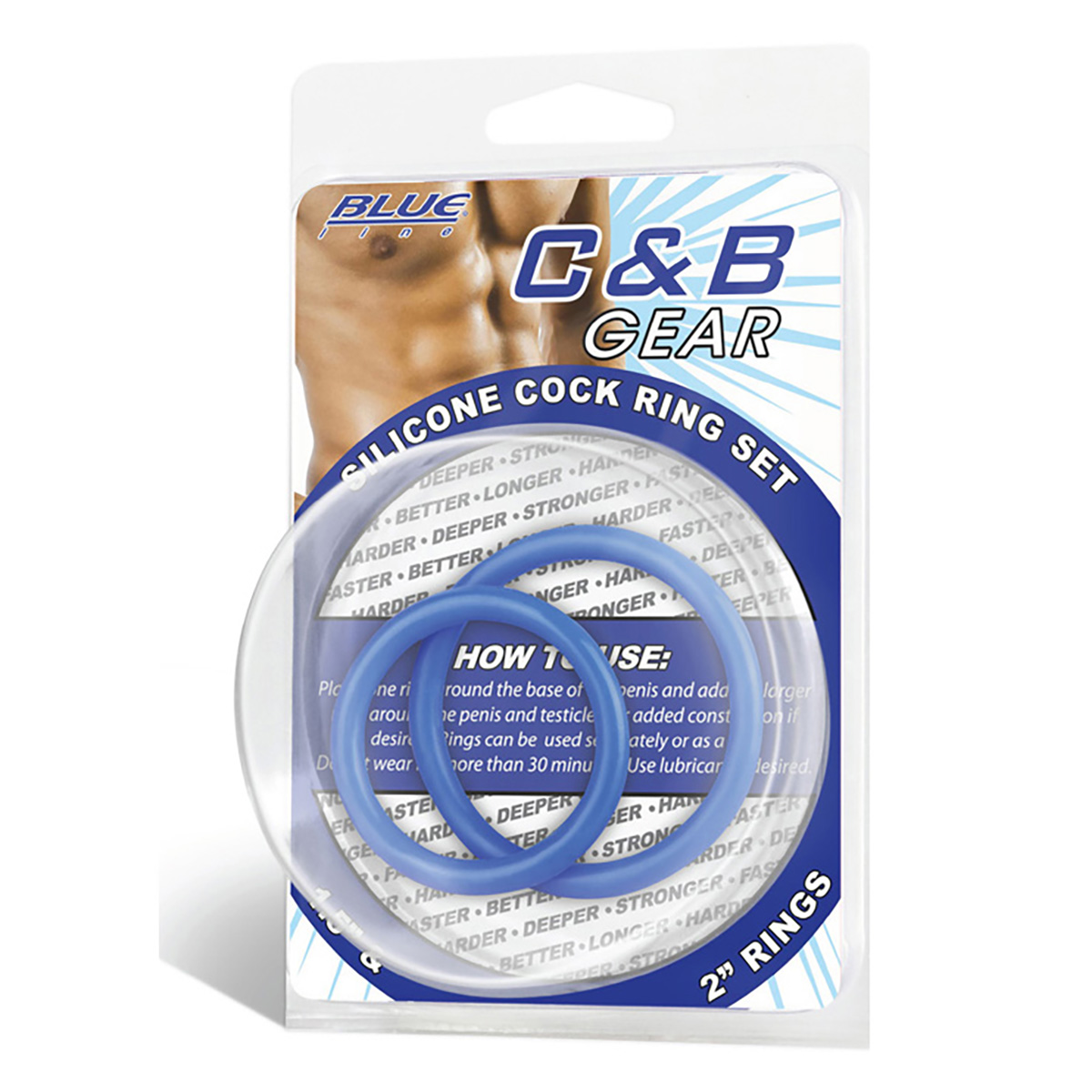 BlueLine Набор из двух голубых силиконовых колец разного диаметра SILICONE COCK RING SET