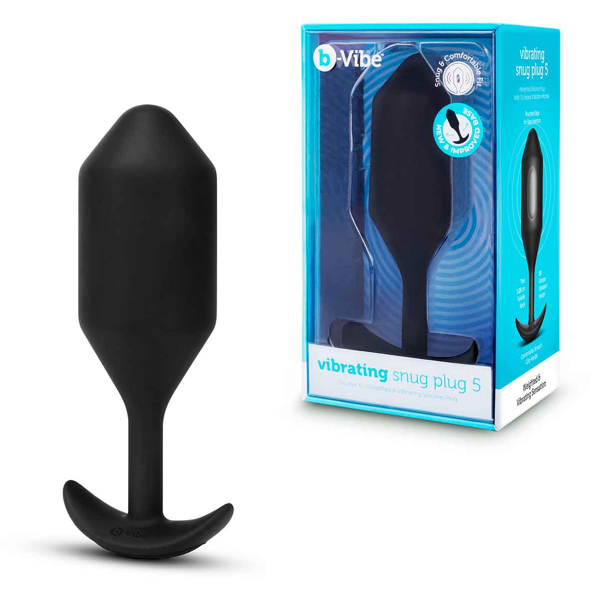 b-Vibe Профессиональная пробка для ношения с вибрацией черная B-Vibe Vibrating Snug Plug 5