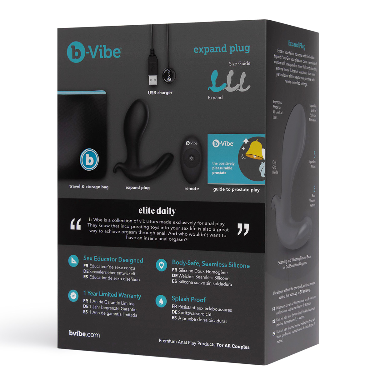 b-Vibe Анальный стимулятор с расширением и вибрацией EXPAND PLUG