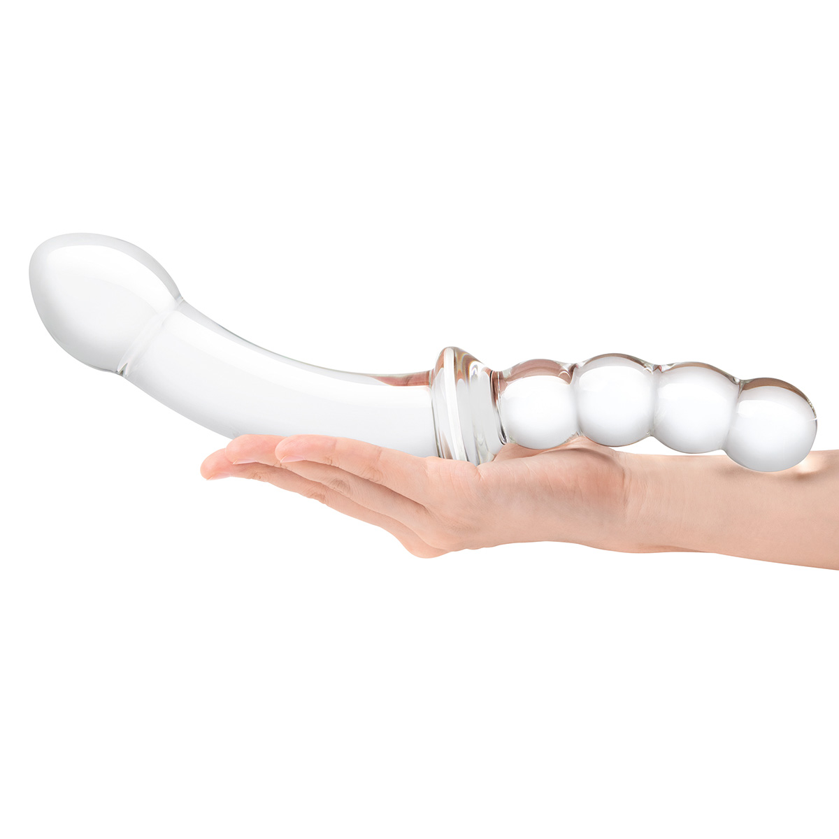 Glas Анально-вагинальный фаллоимитатор 12,5 in Girthy Double Sided Dong With Anal Bead Grip Handle