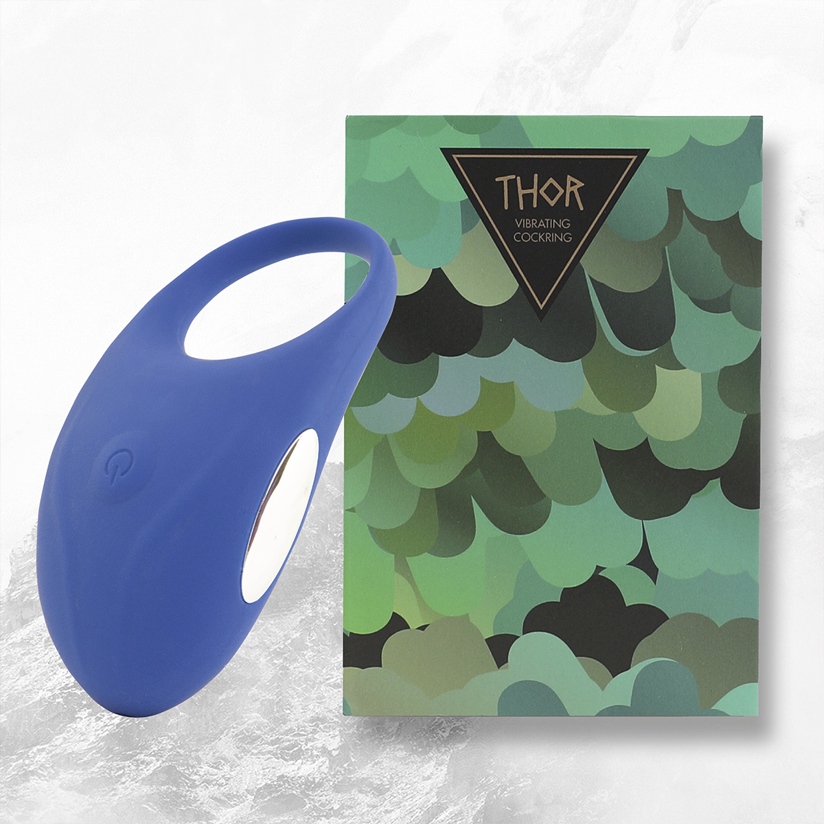 FeelzToys Кольцо эрекционное с вибрацией Thor Cockring Blue синее