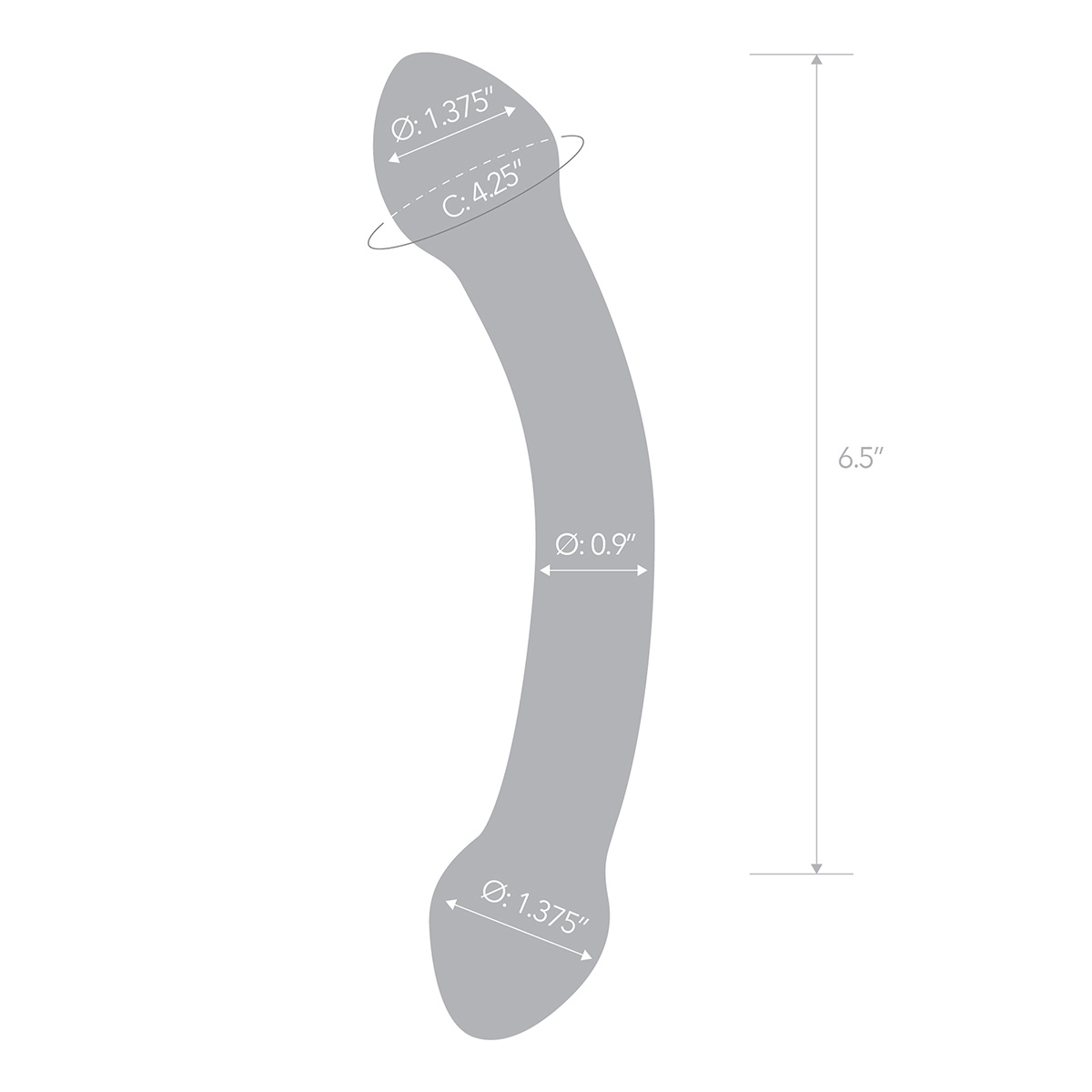 Glas Двухголовый стимулятор из стекла 7,25 in DOUBLE