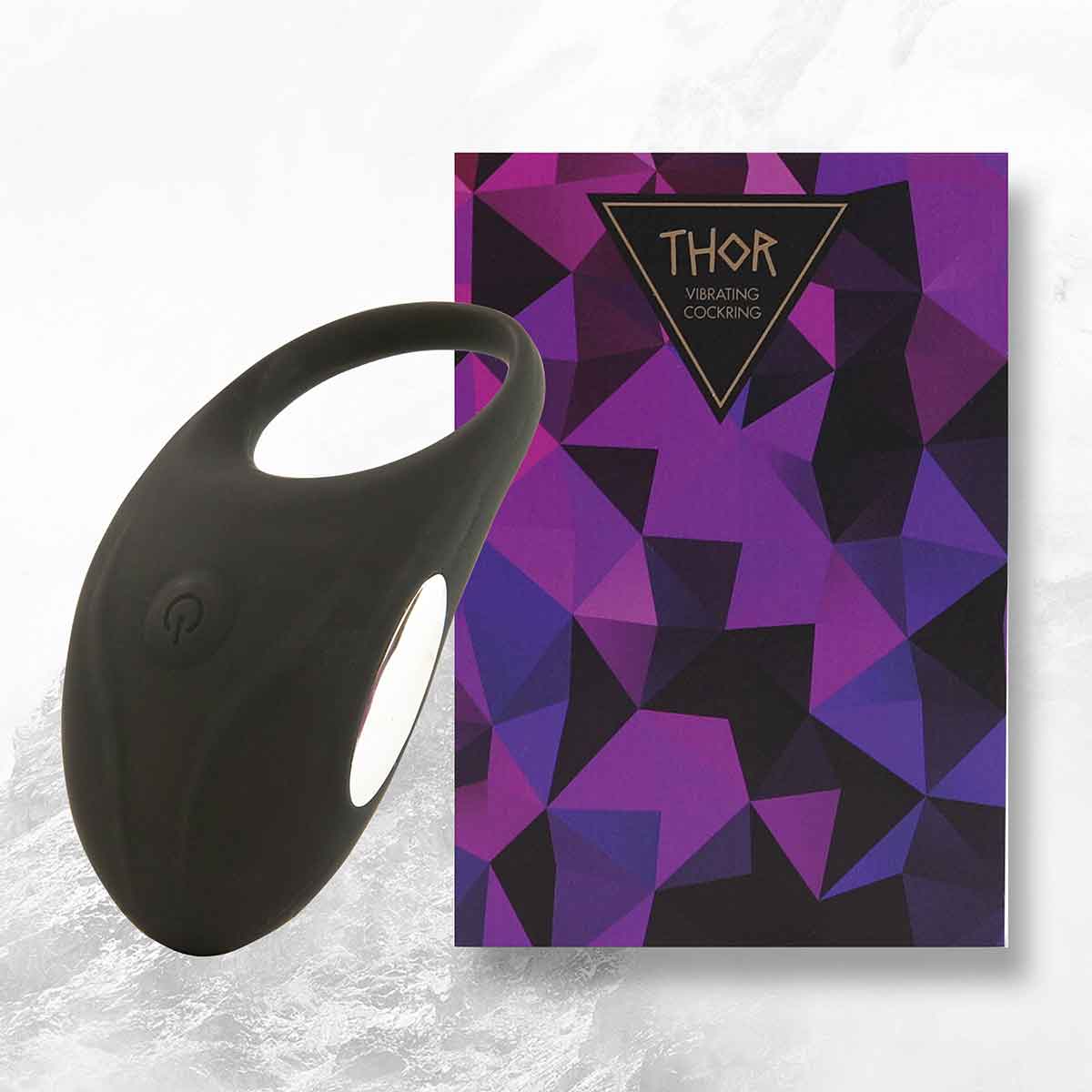 FeelzToys Кольцо эрекционное с вибрацией Thor Cockring Black черное