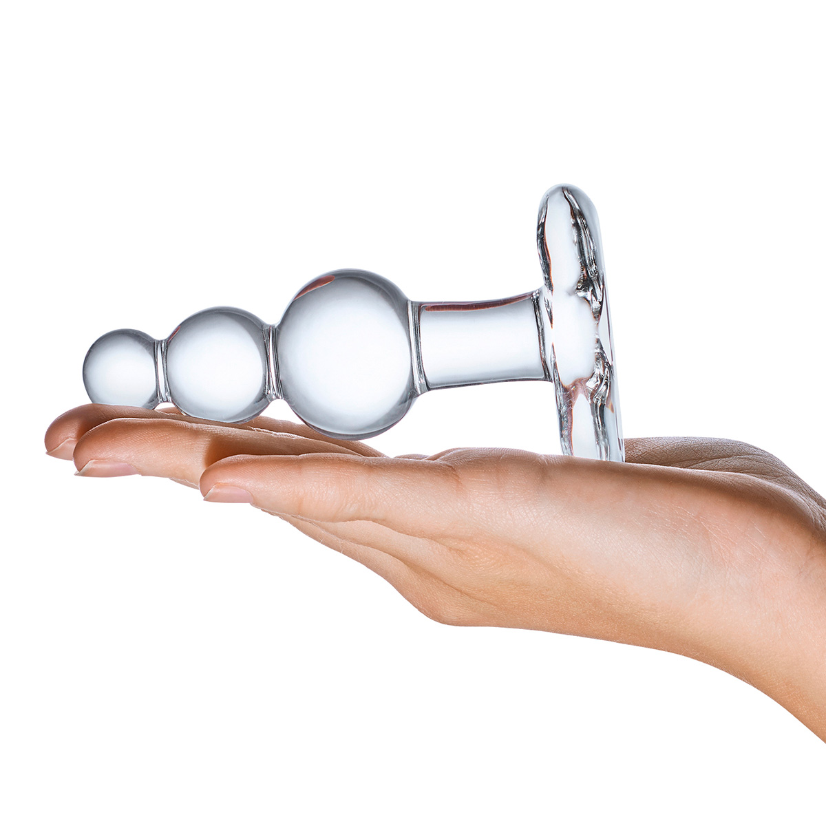 Glas Анальная елочка с 3-мя шариками Butt Plug with Tapered Base
