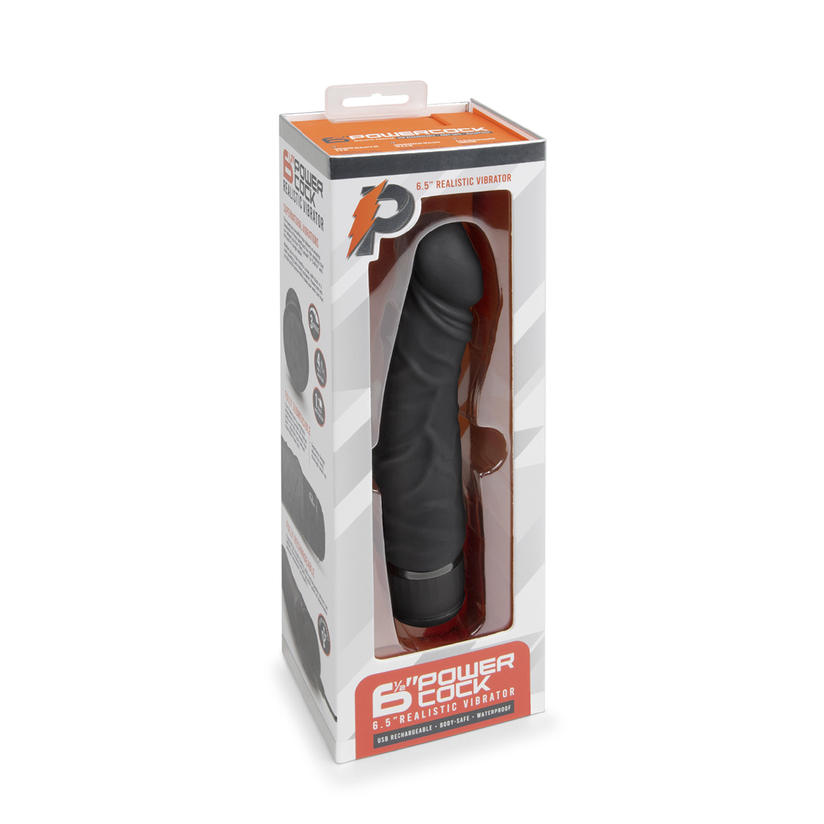 PowerCocks Классический массажер 6.5" Girthy Realistic Vibrator черый