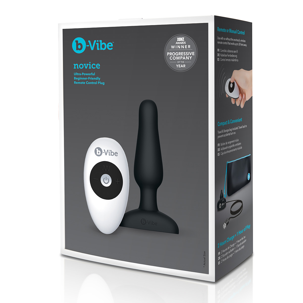 b-Vibe Анальный премиум-миниплаг b-Vibe Novice Plug черный