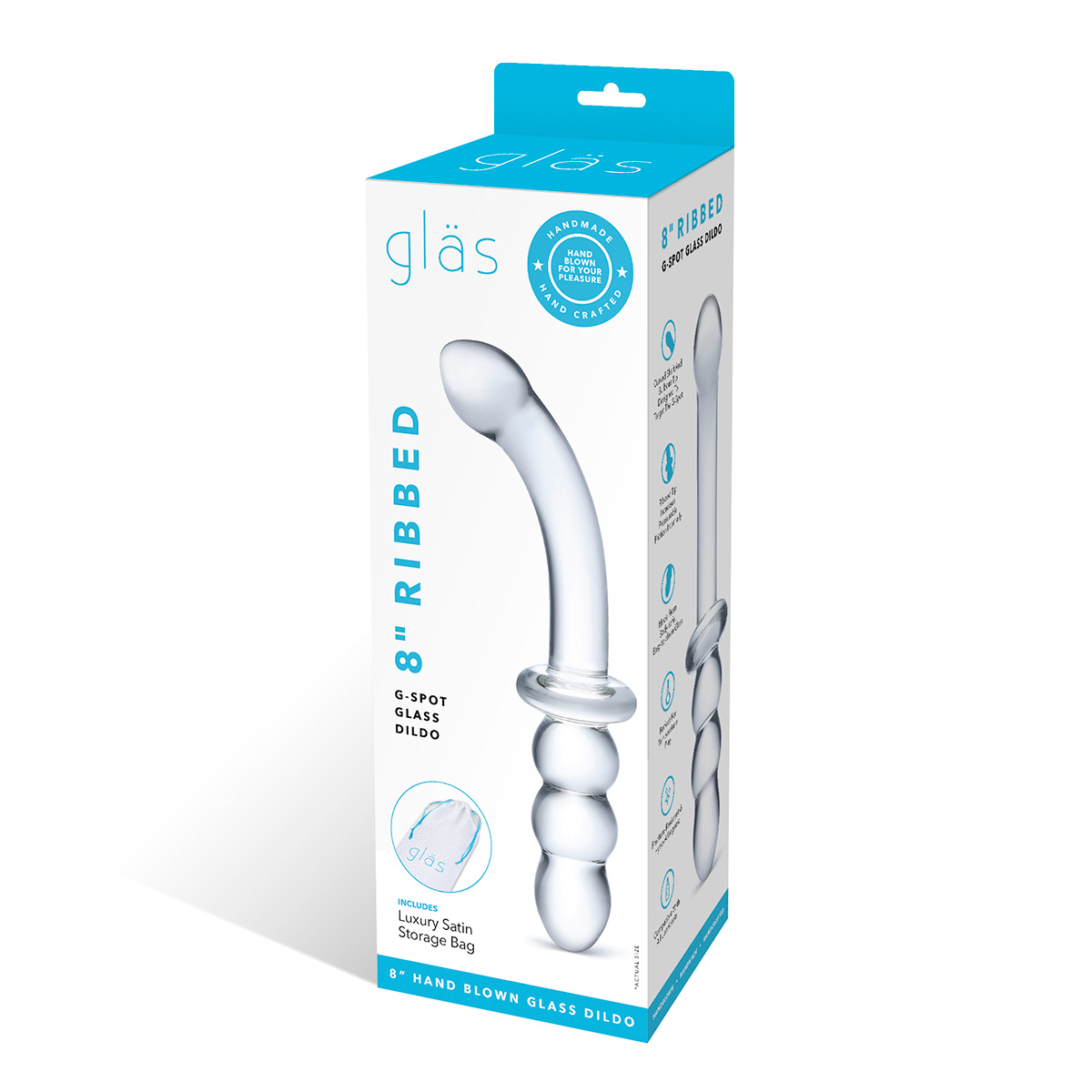 Glas Ребристый двойной анально-вагинальный фаллос Ribbed G-Spot