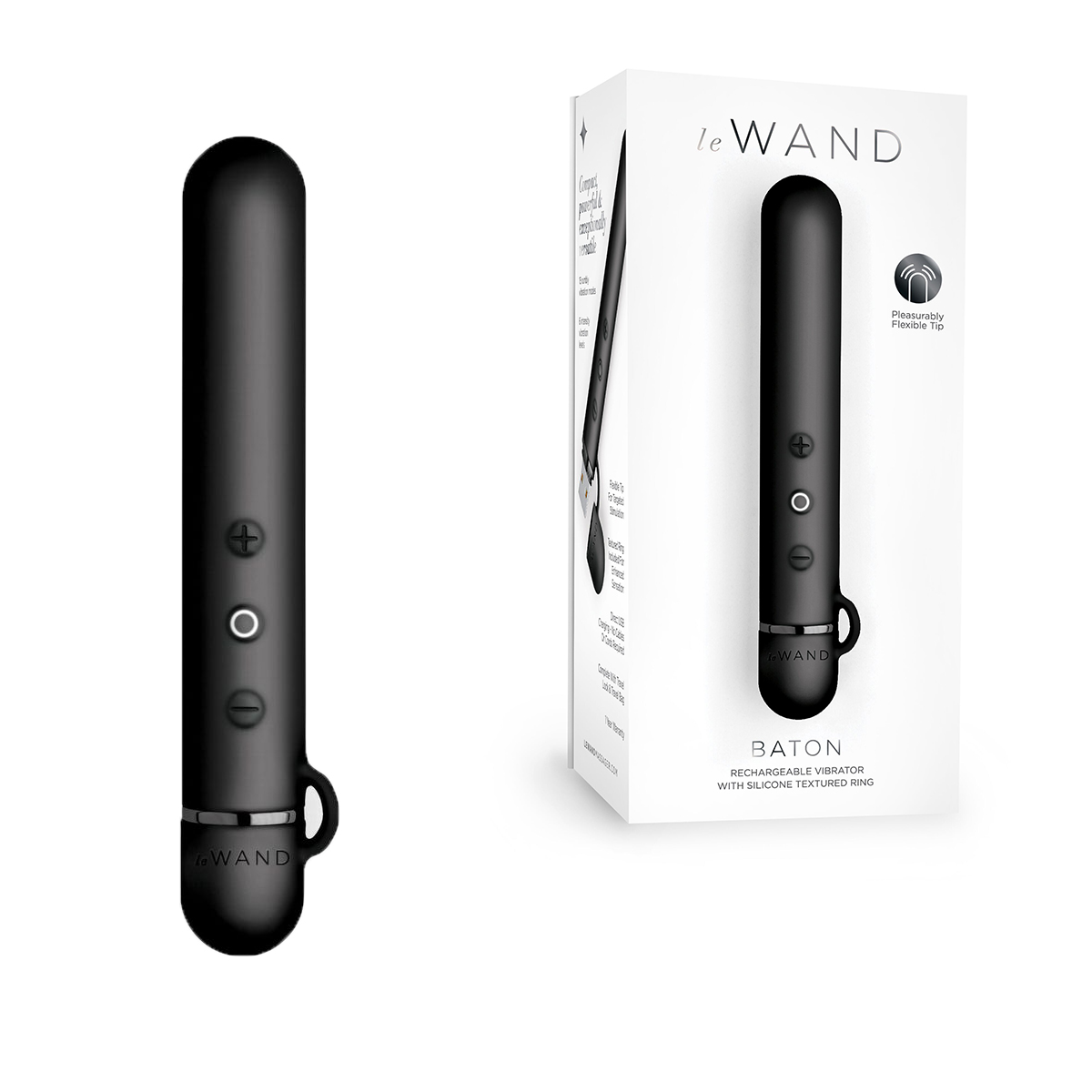 le WAND Силиконовый мини-вибратор класса люкс le WAND Baton темный хром