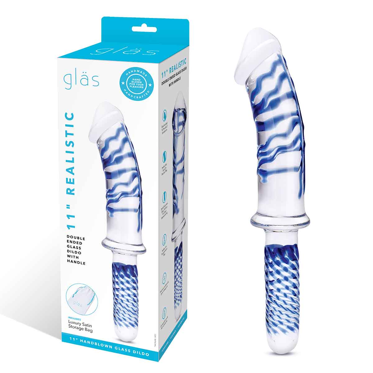 Glas Большой двусторонний стимулятор 11" REALISTIC DOUBLE ENDED