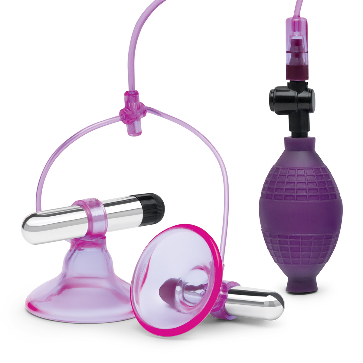 Lux Fetish Вибромассажер с вакуумной стимуляцией Vibrating Nipple Suckers with Quick Release