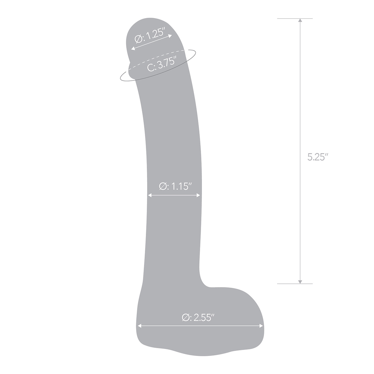 Glas Реалистичной формы дилдо с мошонкой CURVED G-SPOT