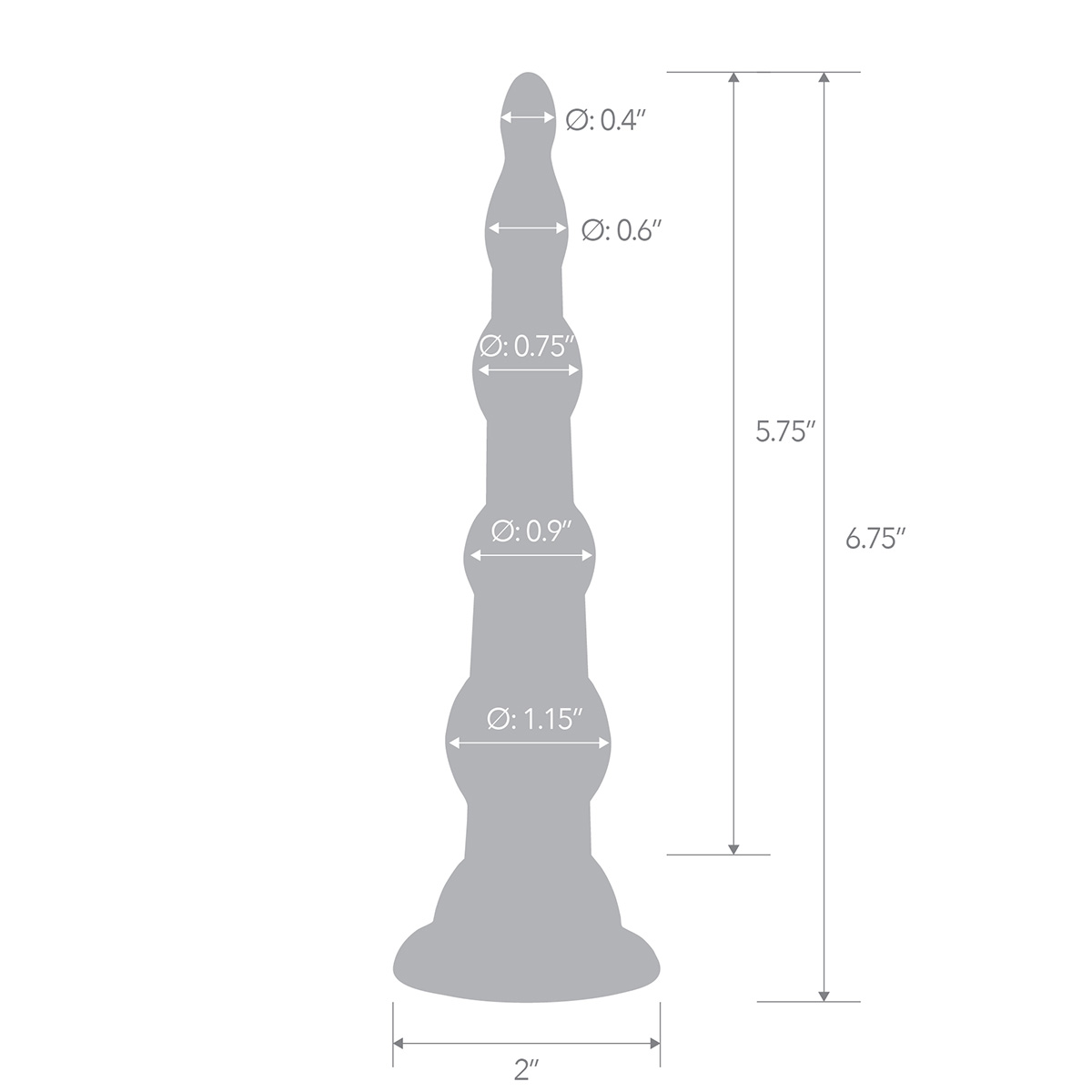 BlueLine Анальная елочка на присоске 6,75in Anal Beads With Suction Base