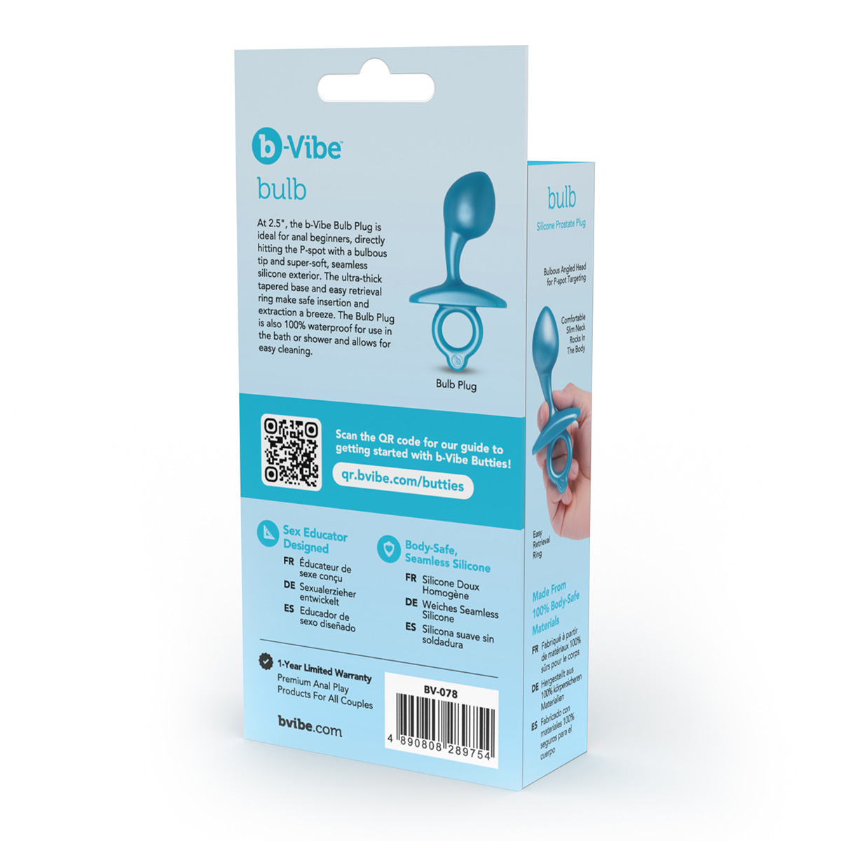 b-Vibe Анальный плаг для простаты из силикона BULB PLUG